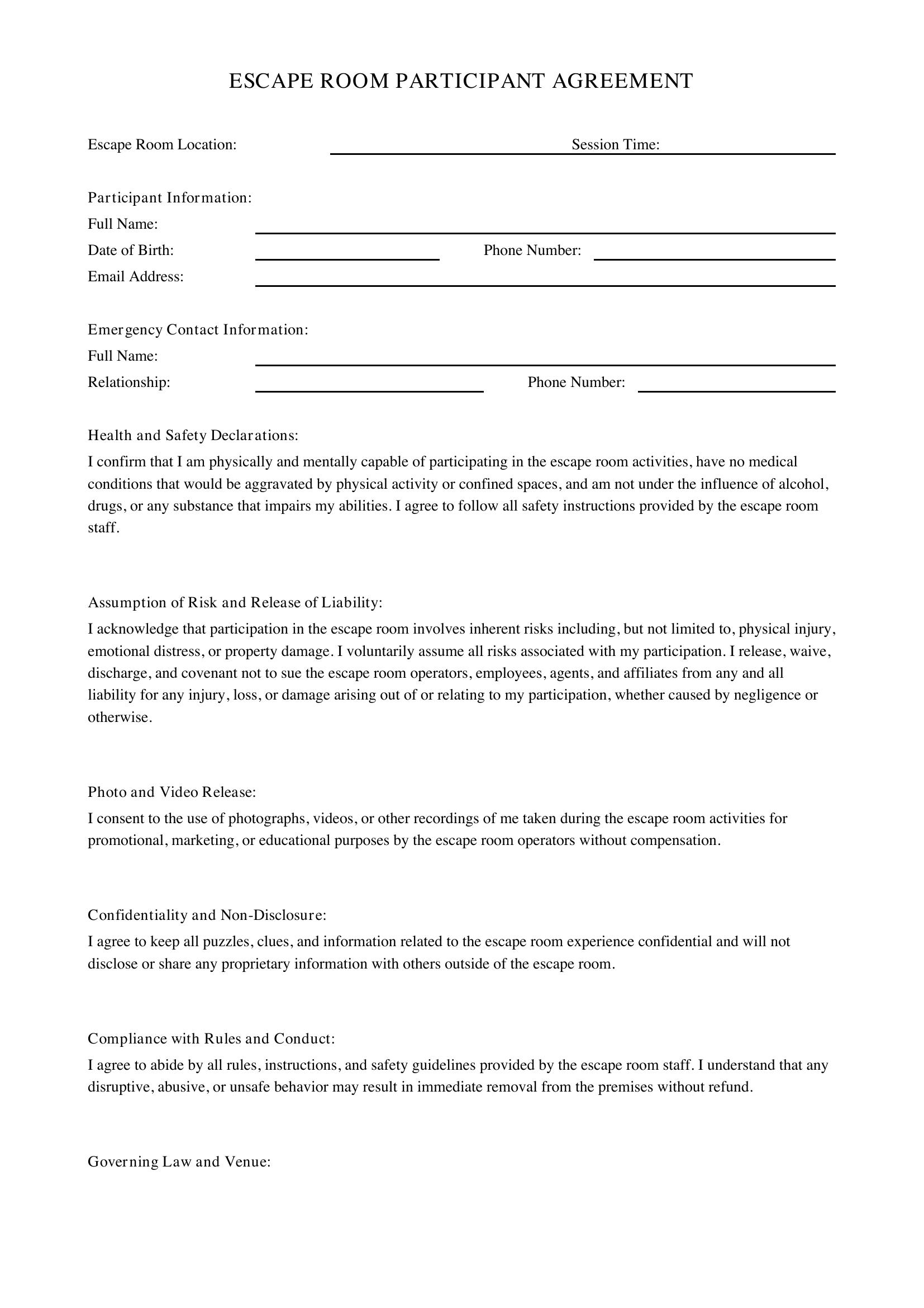 Form Escape Room Template - US